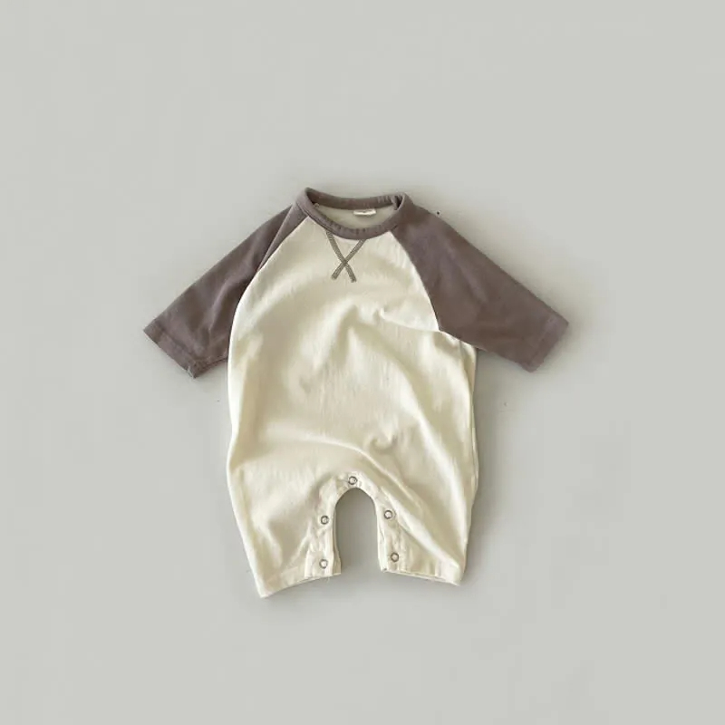 Baby Contrast Color Raglan Romper