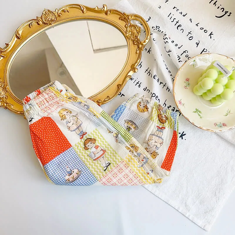 Baby Loose Duck Bear Dots Plaid Pants