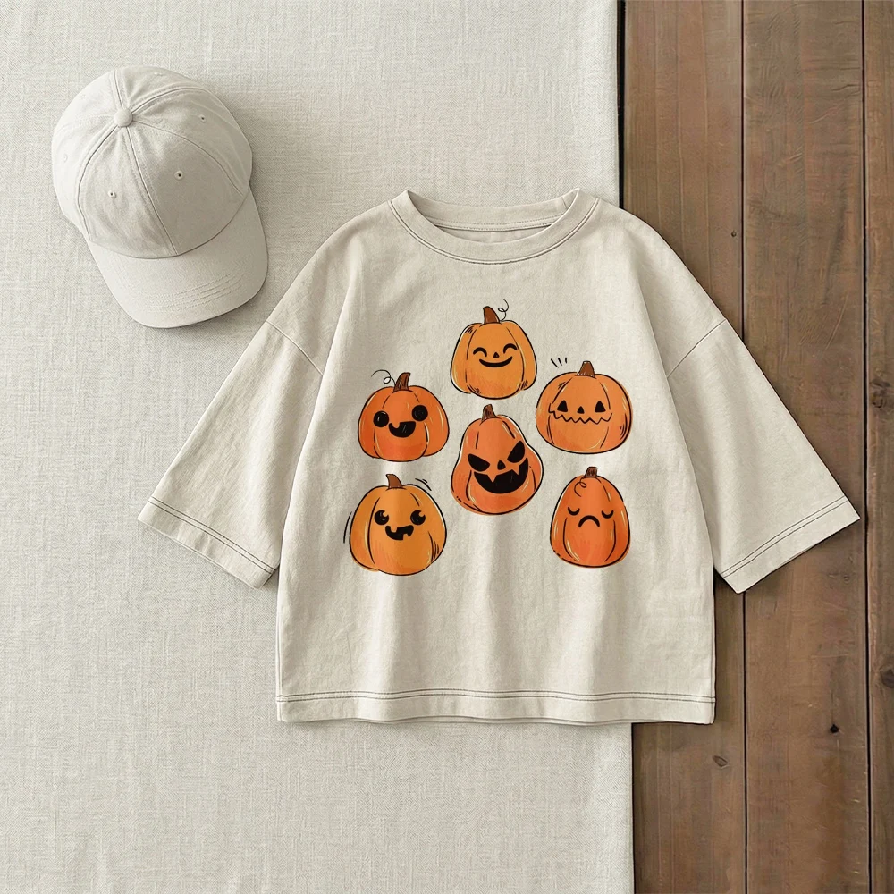 Baby & Kids Halloween Pumpkin Print T-Shirt (6M-12Y)