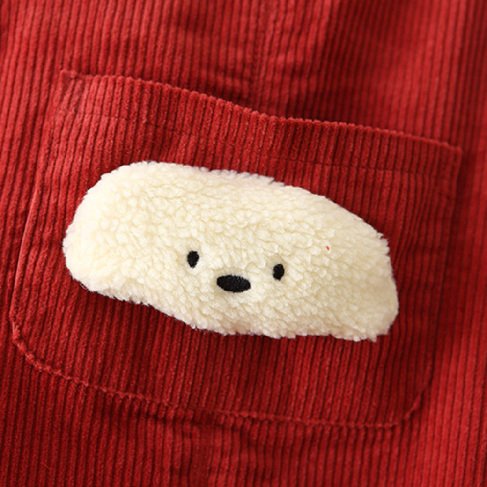 Kids Puppy Fleece Lined Overalls