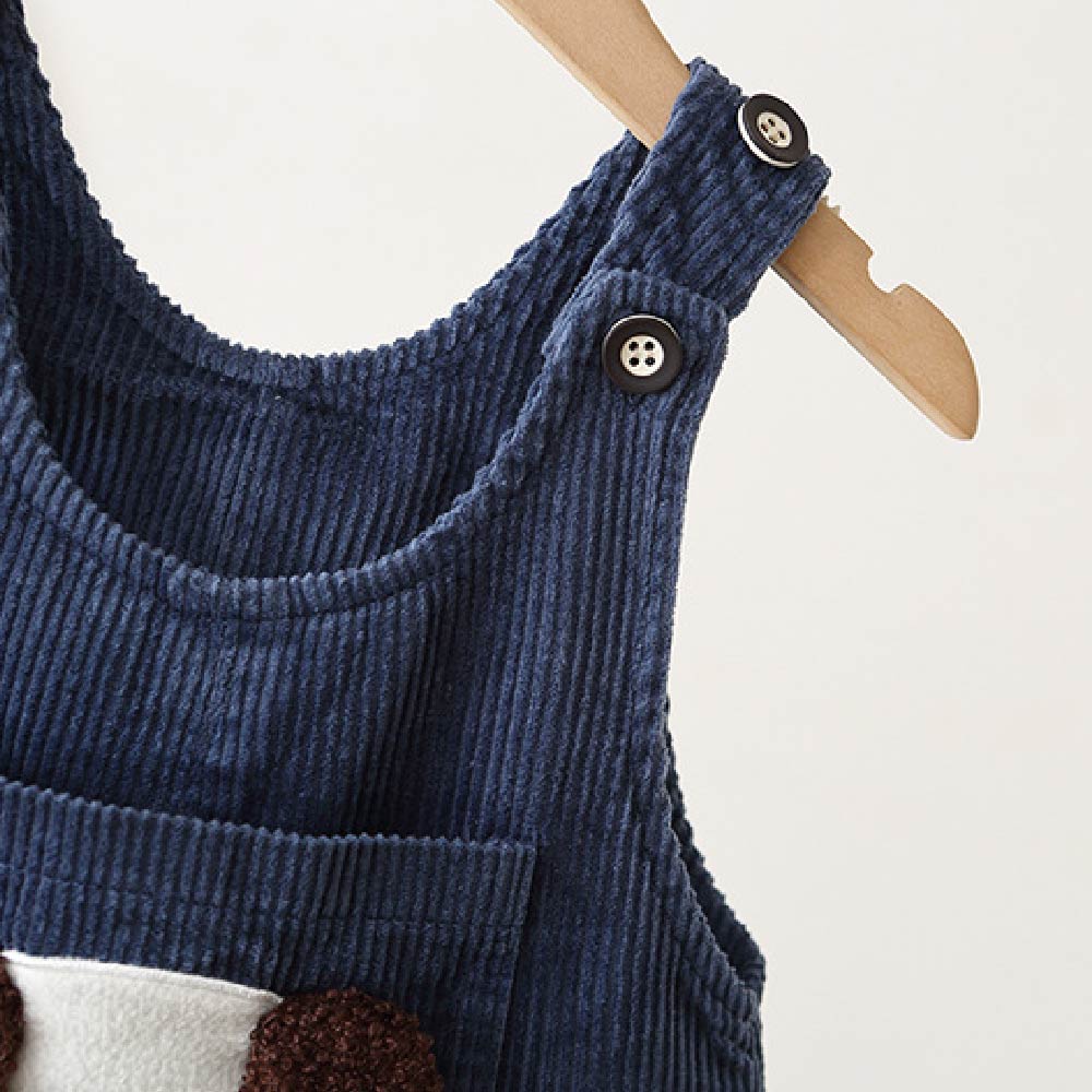 DailyBebe Kids Cartoon Dog Corduroy Overalls