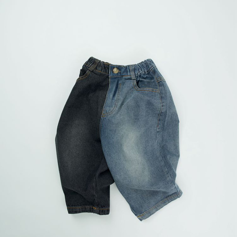 Toddler Black and Blue Patchwork Jeans