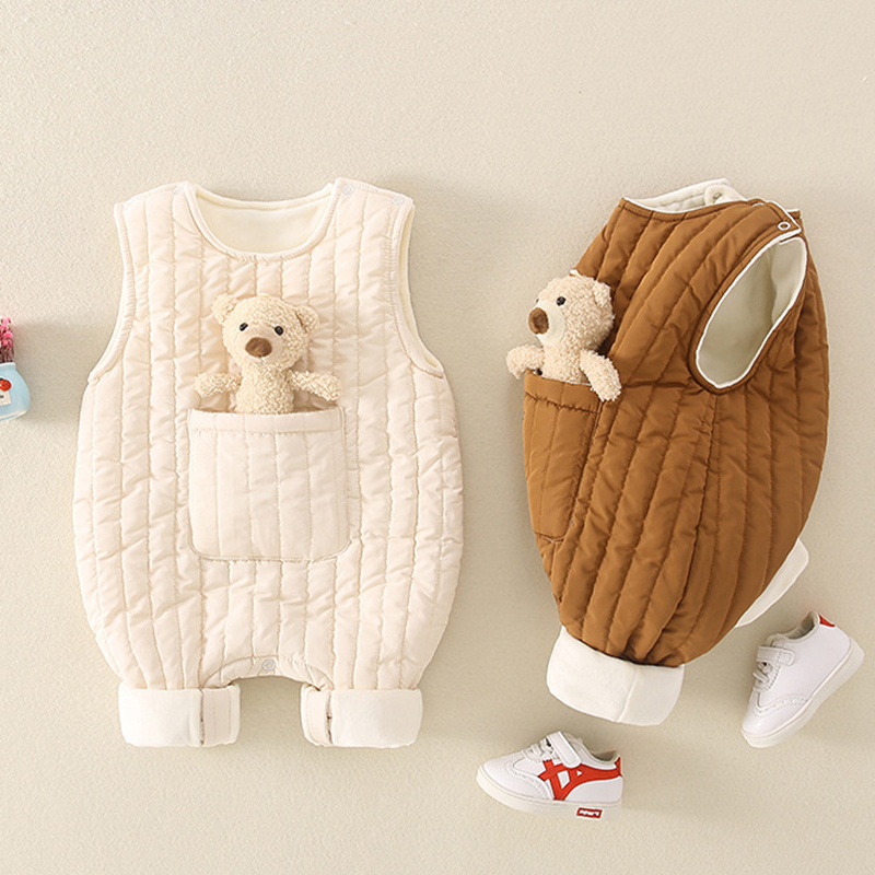 Baby Bear Doll Quilted Rompers