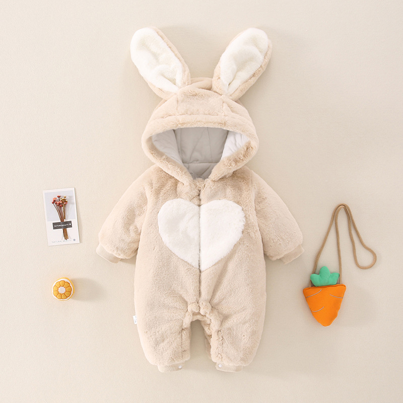 Baby Plush Bunny Hooded Romper