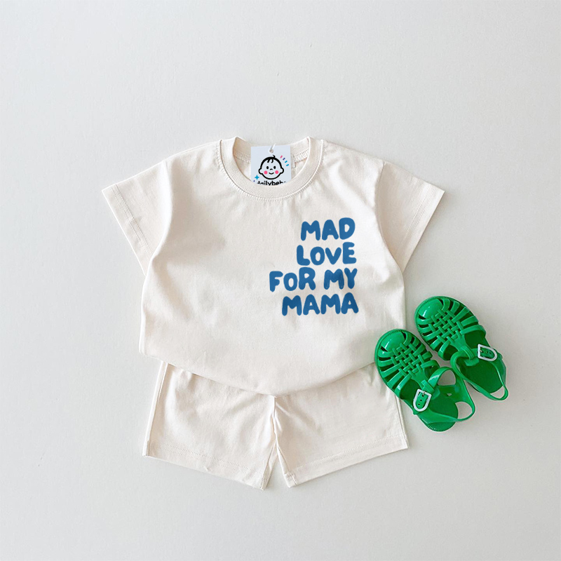 MAD LOVE FOR MY MAMA Baby Slogan White Set 