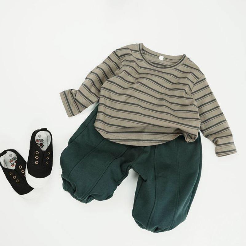 Toddler Horizontal Striped Soft Simple T-shirt