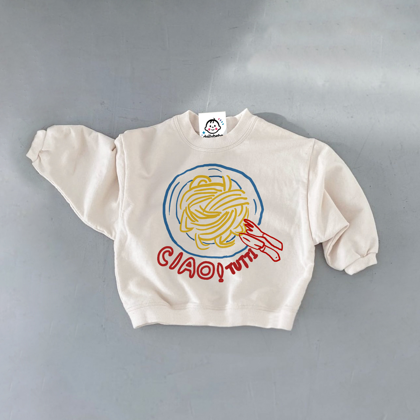 CIAO TUTTI Baby Pasta White Sweatshirt