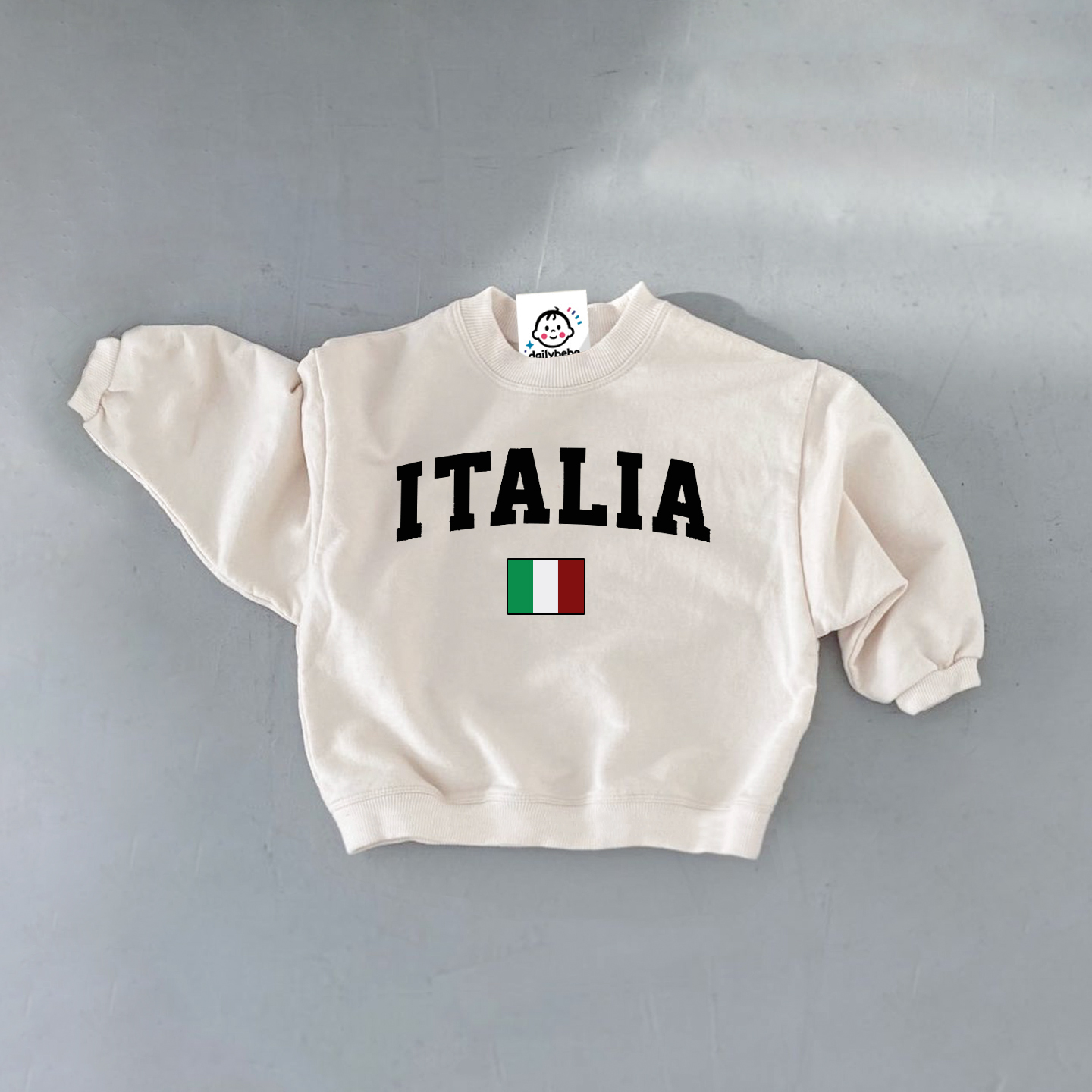 ITALY Baby Flag White Sweatshirt
