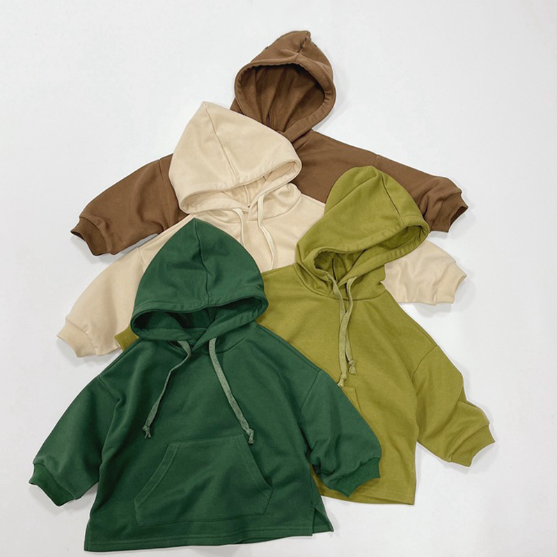 Toddler Casual Pocket Solid Color Hoodie