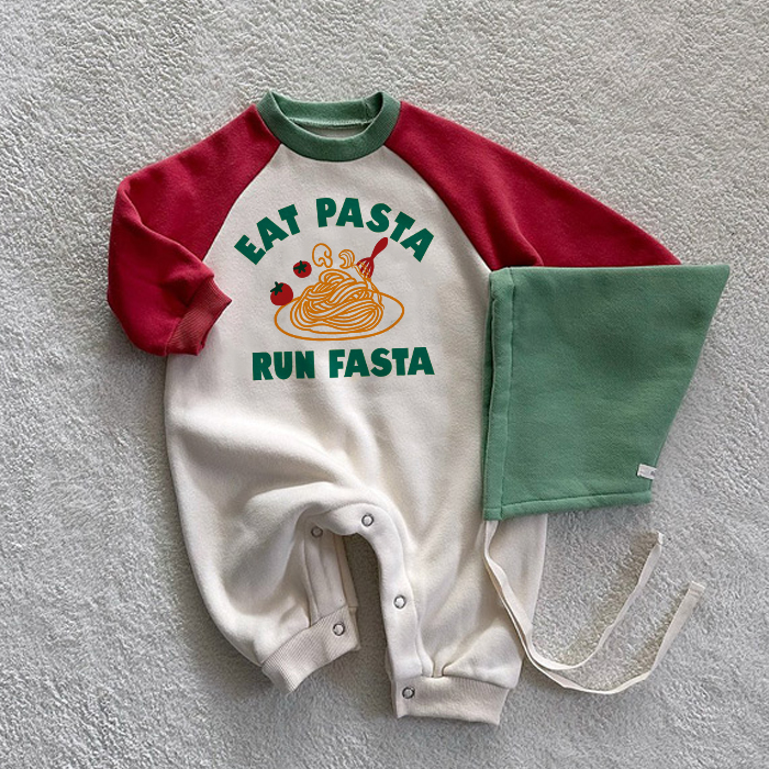 EAT PASTA RUN FASTA Baby Romper