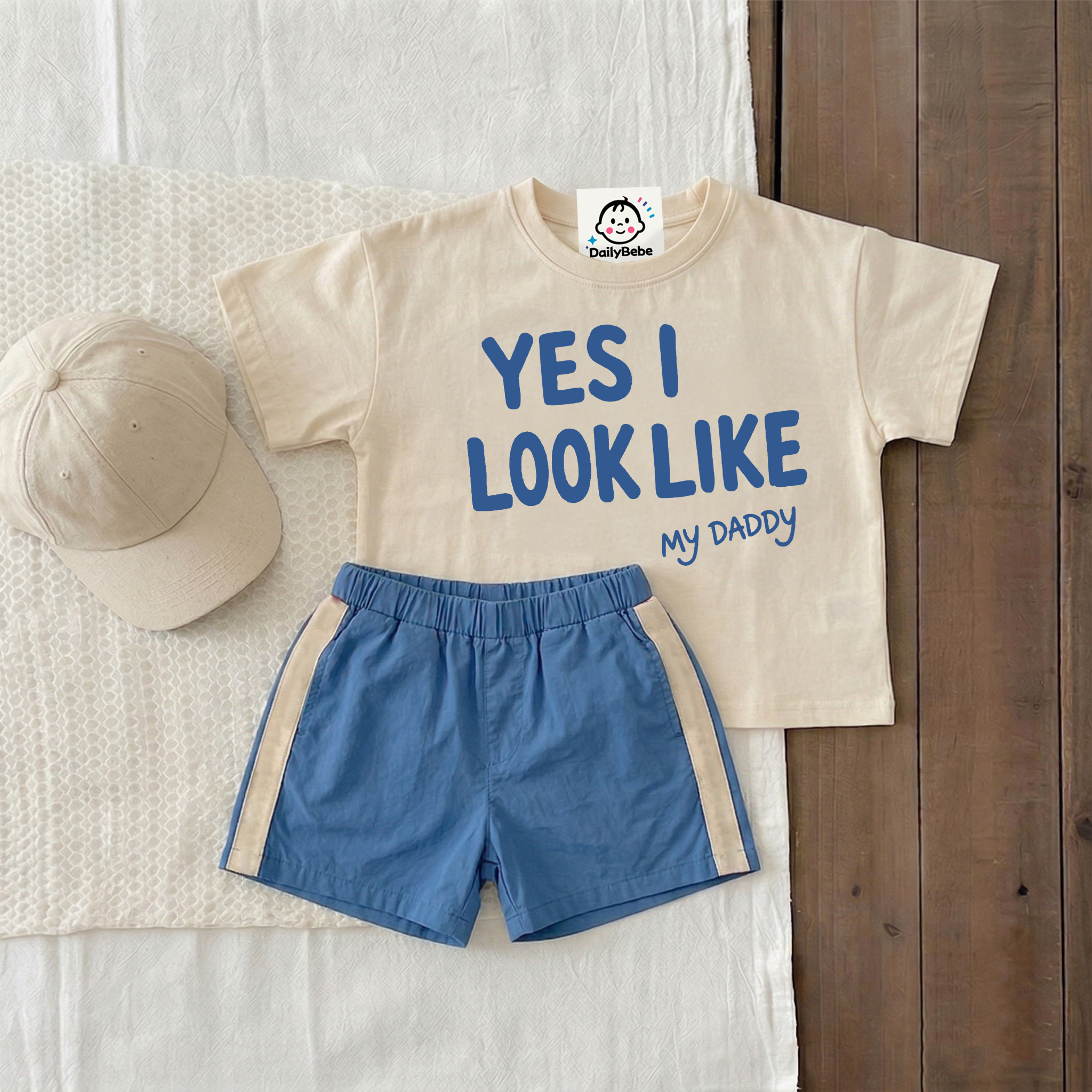 YES I LOOK LIKE MY DADDY Baby & Kids Slogan Tee Shorts Set