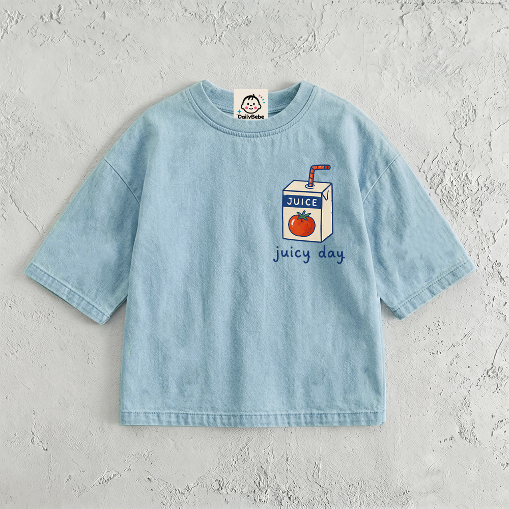 JUICY DAY Baby & Kids Tomato Juice Washed T-Shirt (6M-11Y)