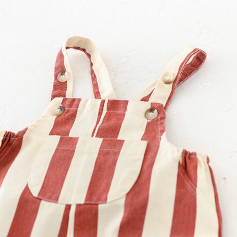 Baby Bear Adjustable Striped Overalls