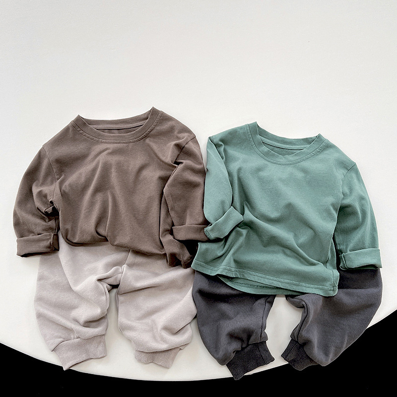 Toddler Retro Solid Color Casual T-Shirt