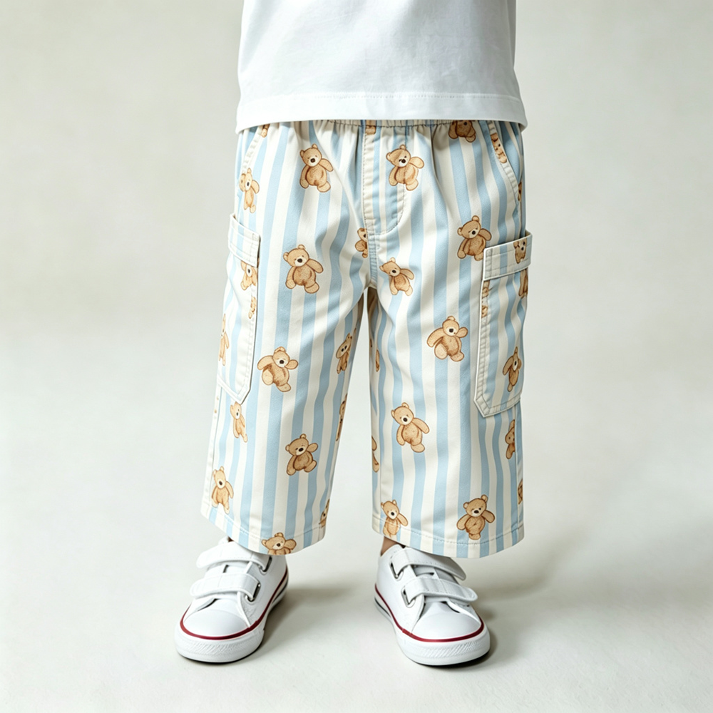 Baby & Kids Stripe Bear Pockets Pants