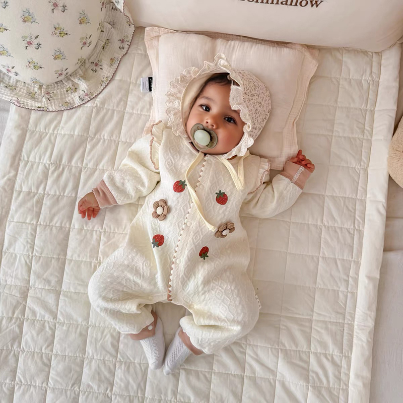 Baby Girl Strawberry Flower Romper