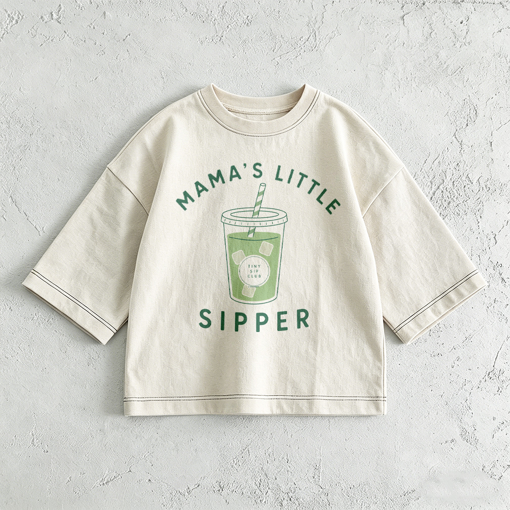 MAMA'S LITTLE SIPPER Baby & Kids Juice Print T-Shirt (6M-12Y)