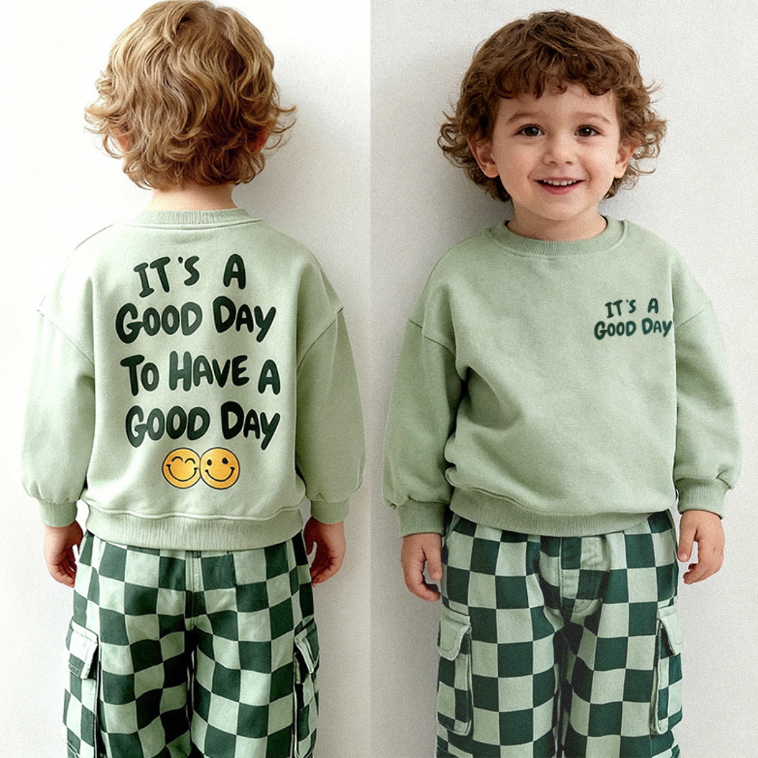 IT'S A GOOD DAY Baby & Kids Smiley Sweatshirt