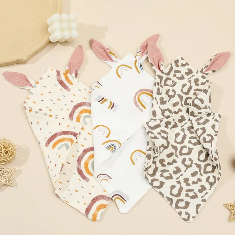 Baby Muslin Rabbit Ears Burp Cloths