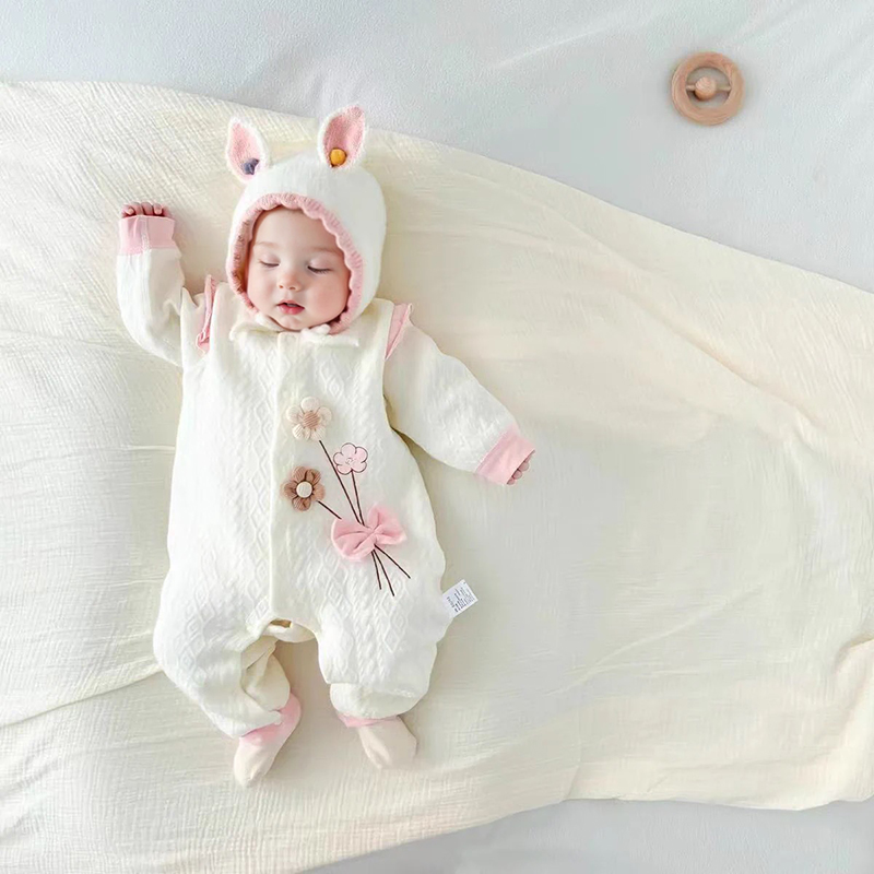 Baby Girl Ribbon Flower Romper