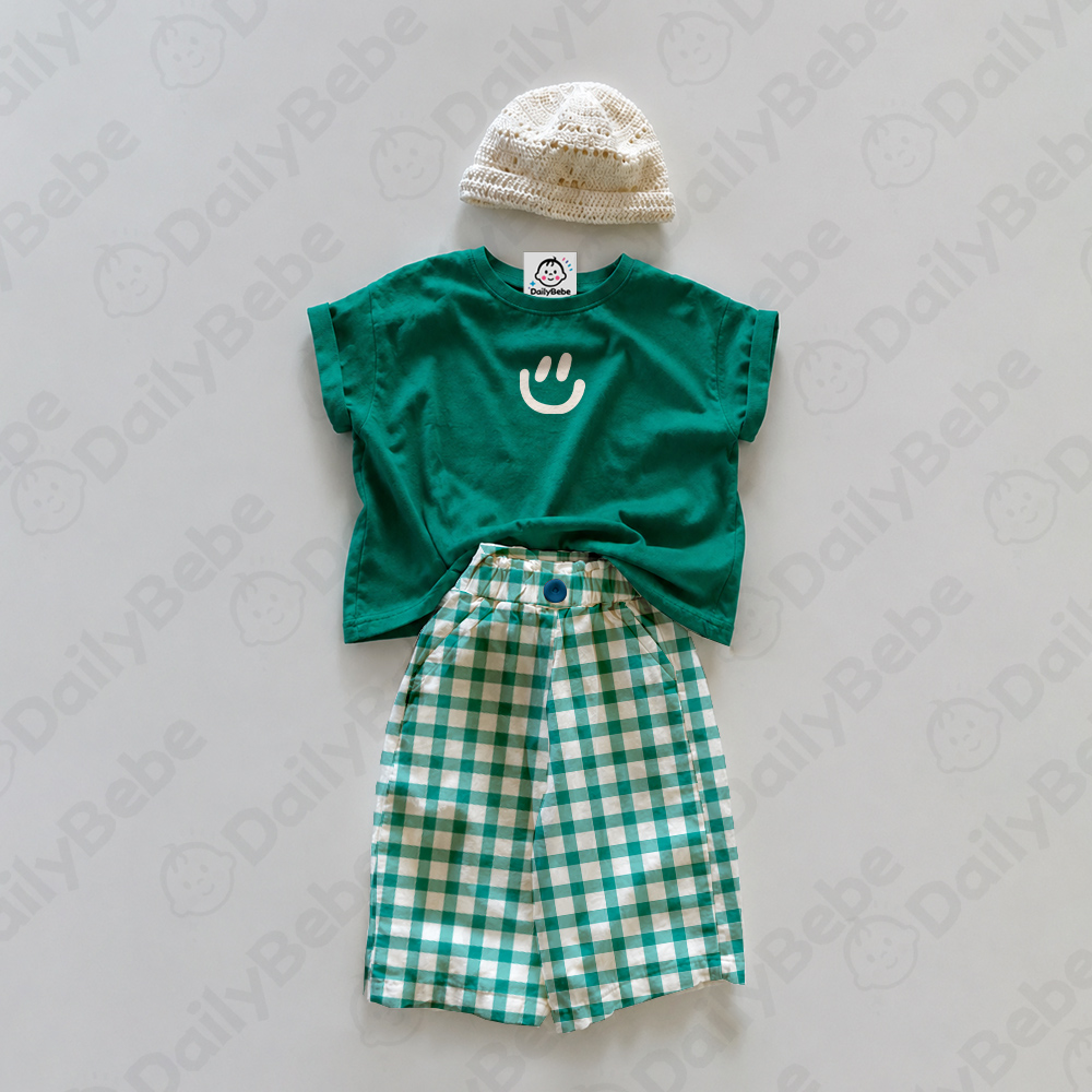 Baby & Kids Dog Skateboard Colorful Plaid 2 Piece Set