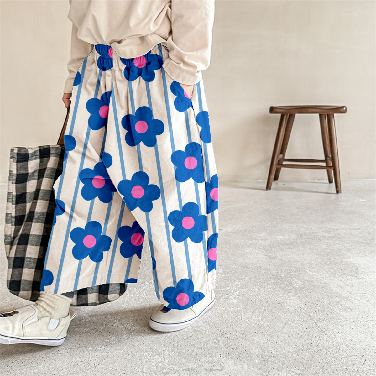 Baby & Kids Flowers Stripe Pants