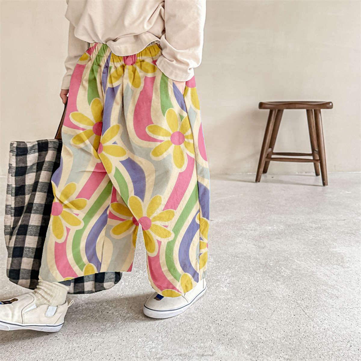 Baby & Kids Colorful Wave Flowers Pants
