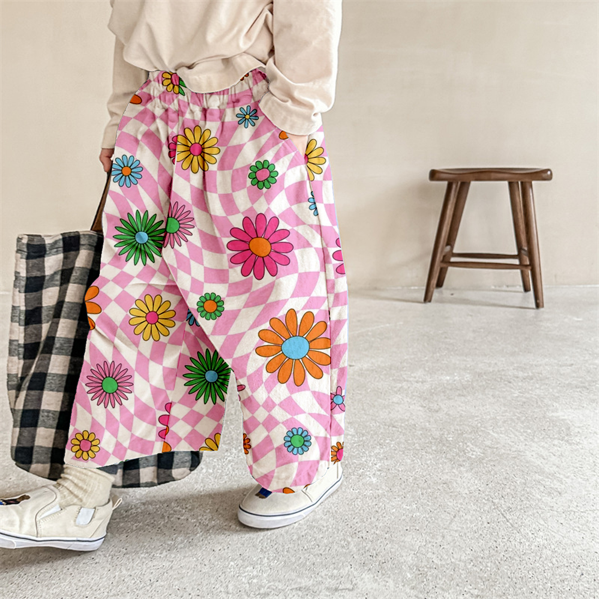 Baby & Kids Sunflowers Check Pants