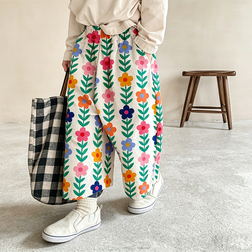 Baby & Kids Colorful Flowers Stripe Pants