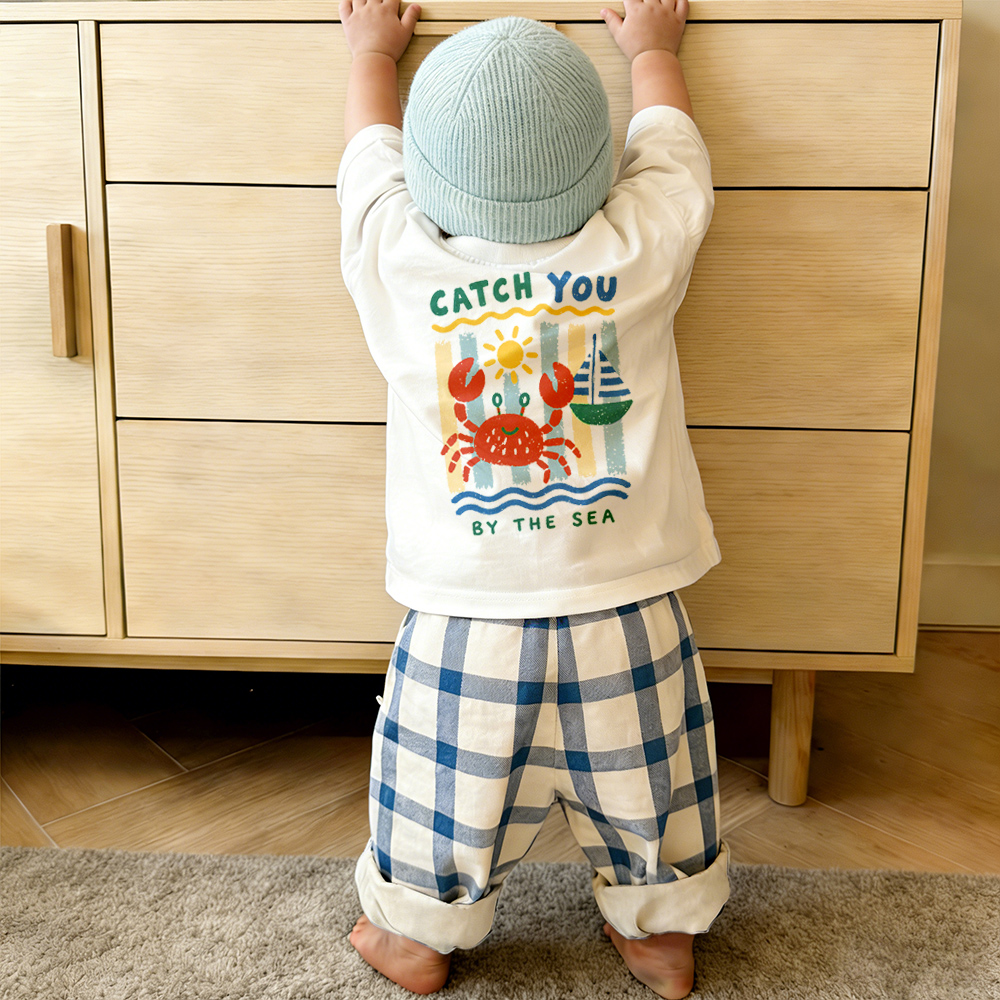 CATCH YOU BY THE SEA Baby & Kids Plaid 2 Piece Set