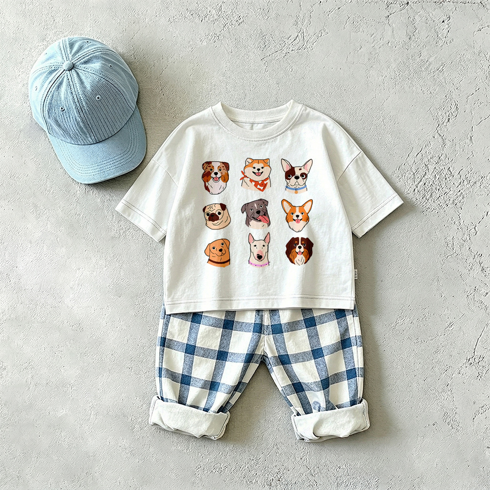 Baby & Kids Dogs Plaid 2 Piece Set