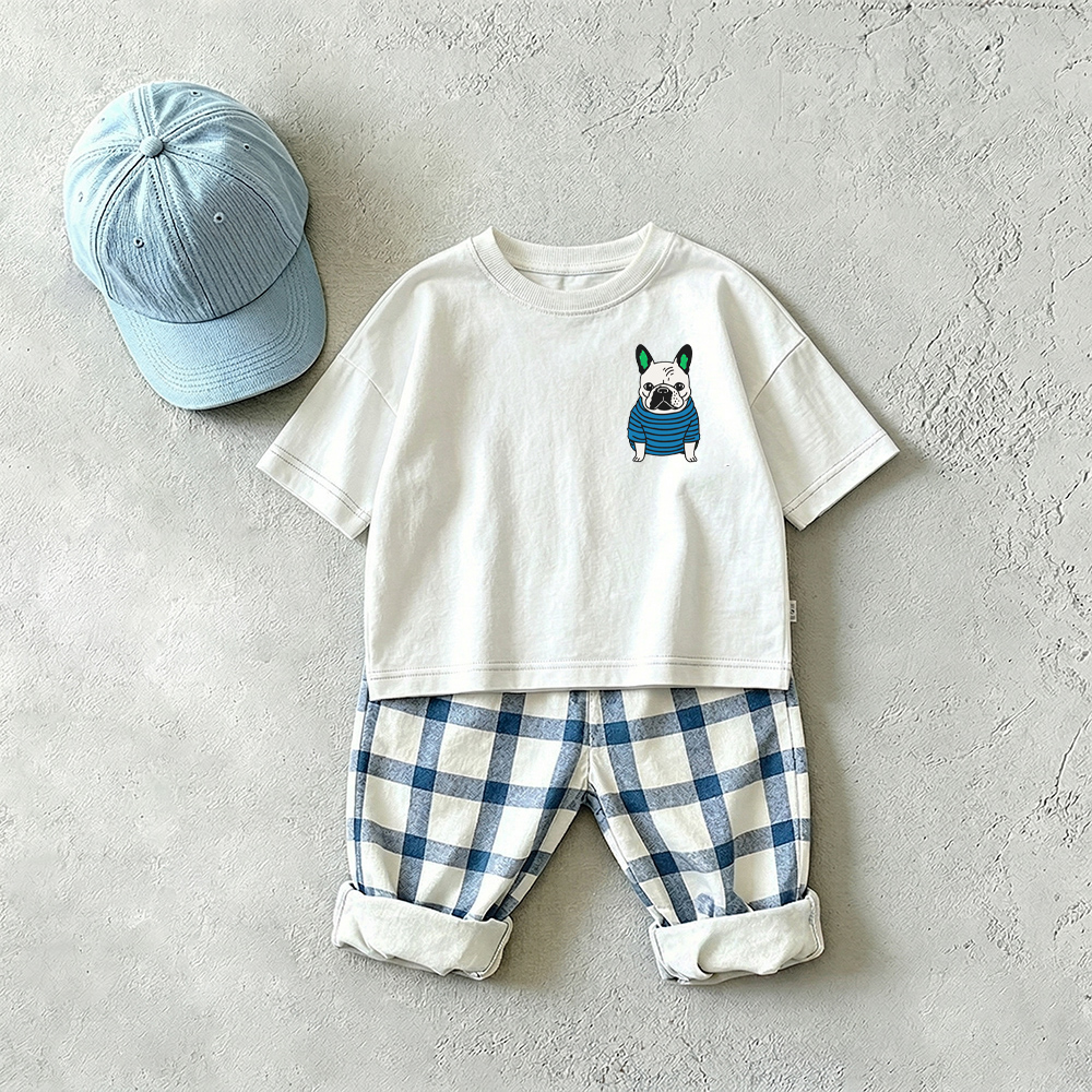 Baby & Kids Bulldog Plaid 2 Piece Set