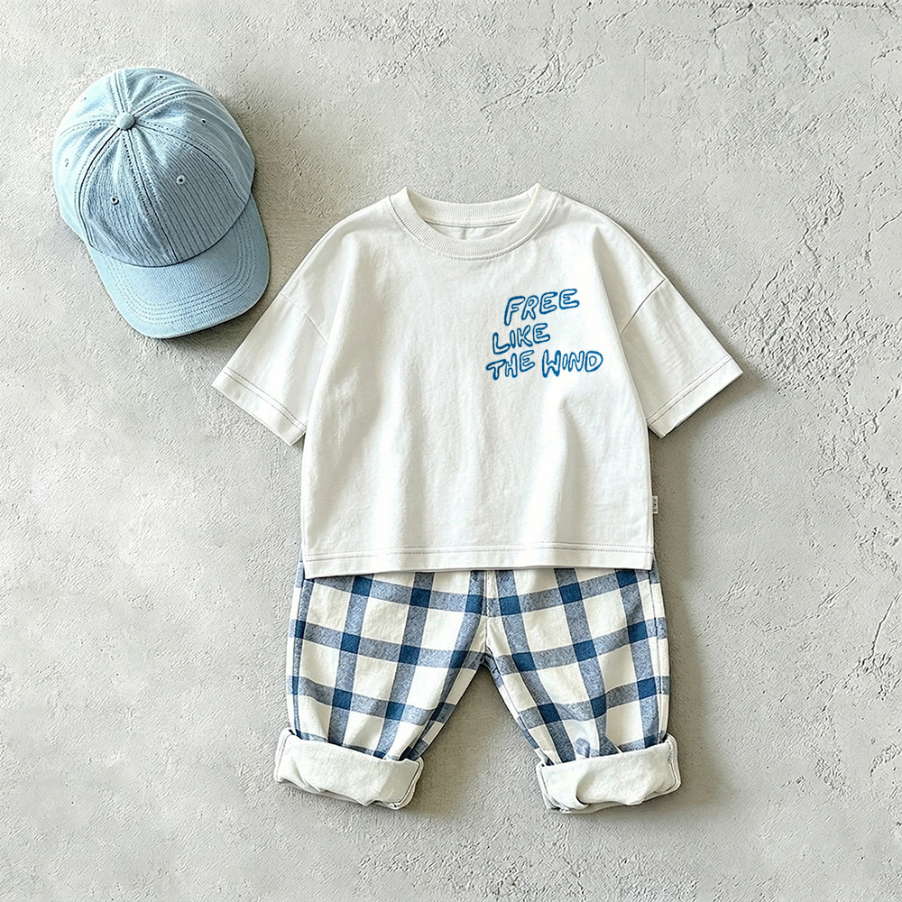 FREE LIKE THE WIND Baby & Kids Plaid 2 Piece Set