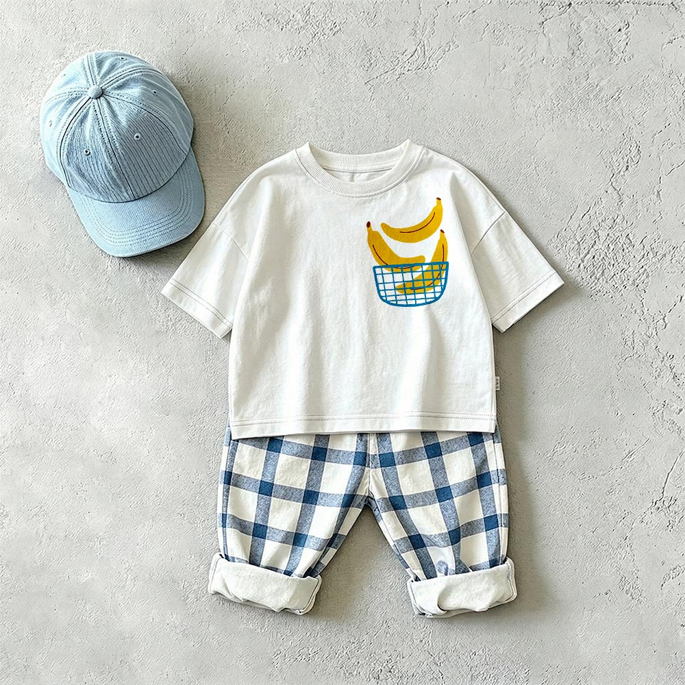 Baby & Kids Banana Basket Graphic Front & Back Tee 2 Piece Set