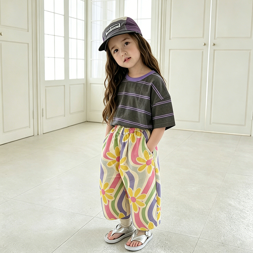 Baby & Kids Colorful Wave Flowers Pants