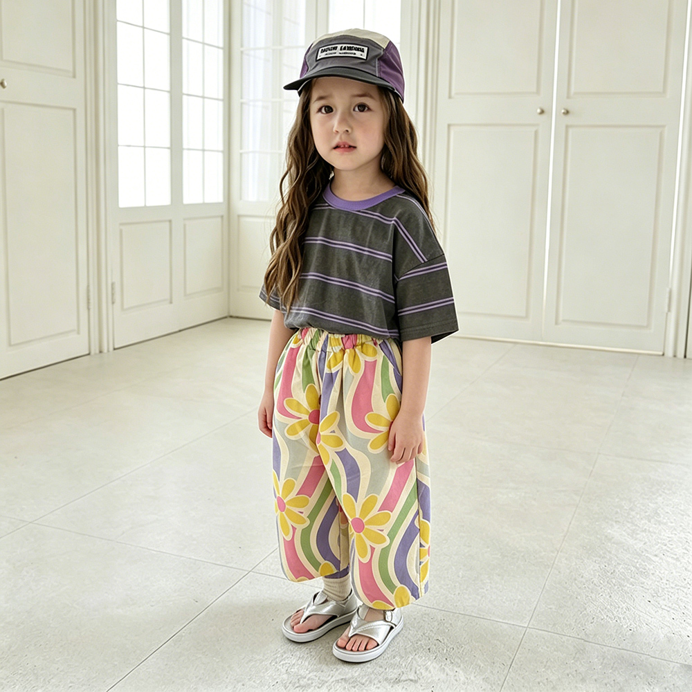 Baby & Kids Colorful Wave Flowers Pants