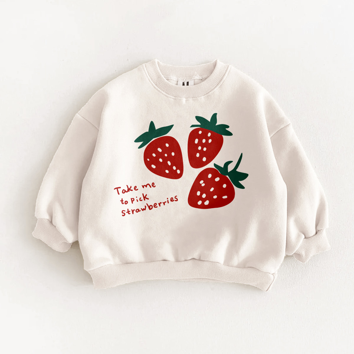 TAKE ME TO PICK STRAWBERRIES Baby & Kids Slogan Sweatshirt