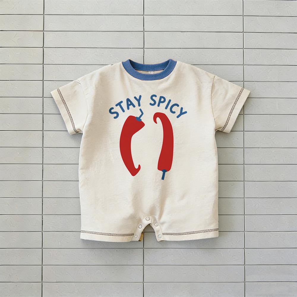 STAY SPICY Baby Chili T-shirt Romper