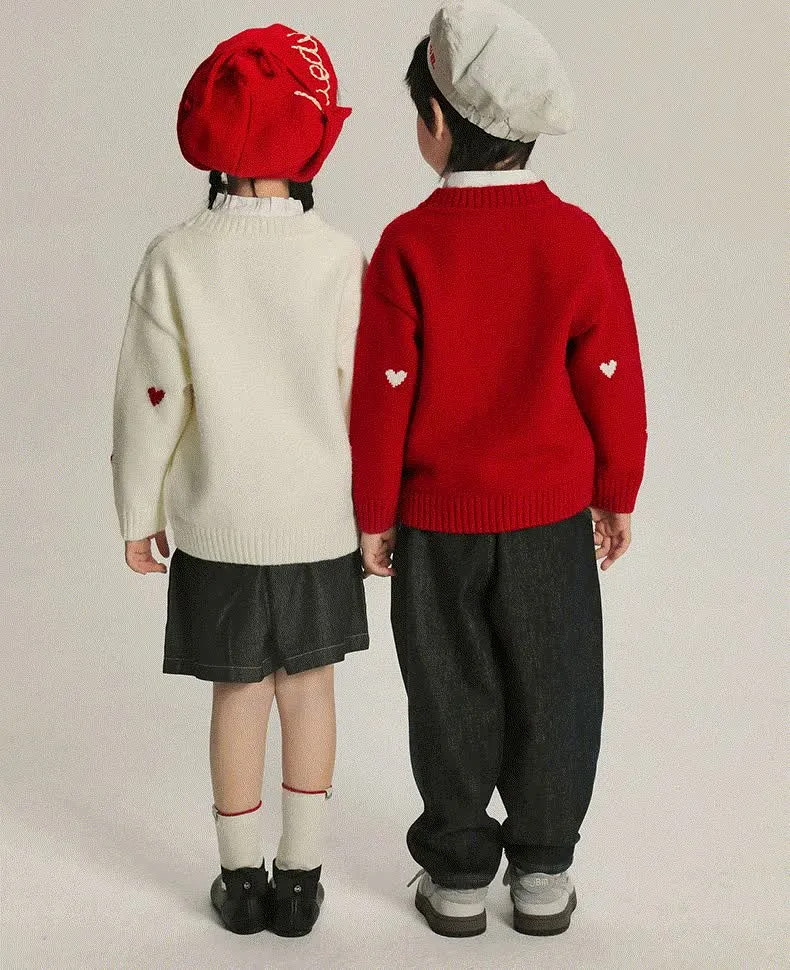 Kid Heart Shaped Christmas Sweater