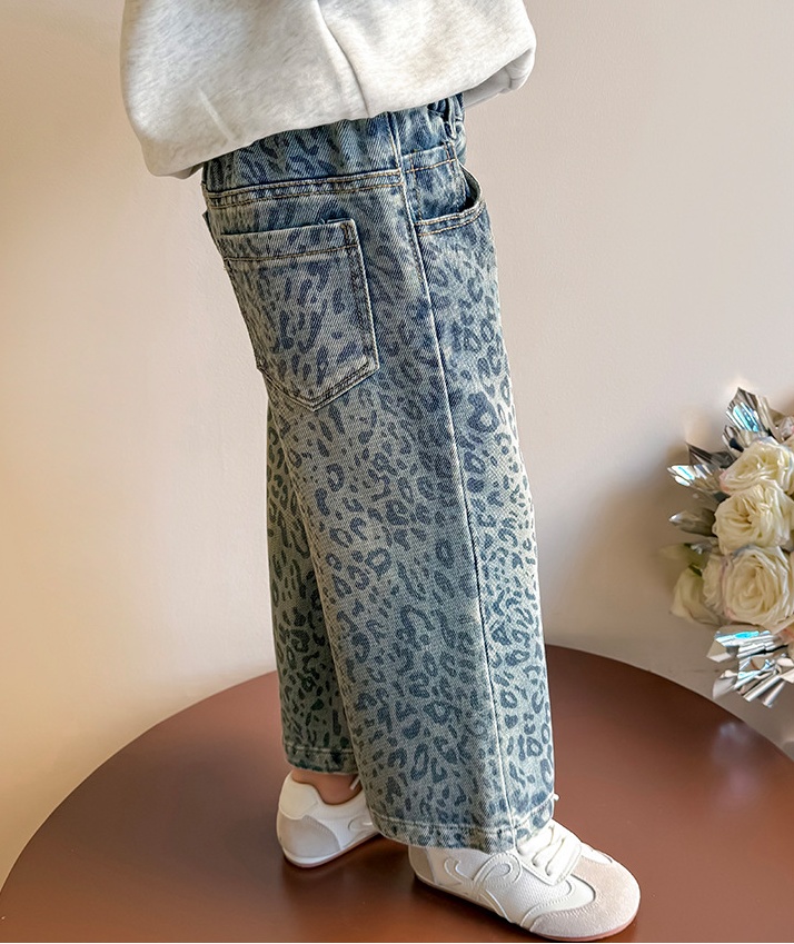 Baby Toddler Girl's Printed Denim Nine Pants