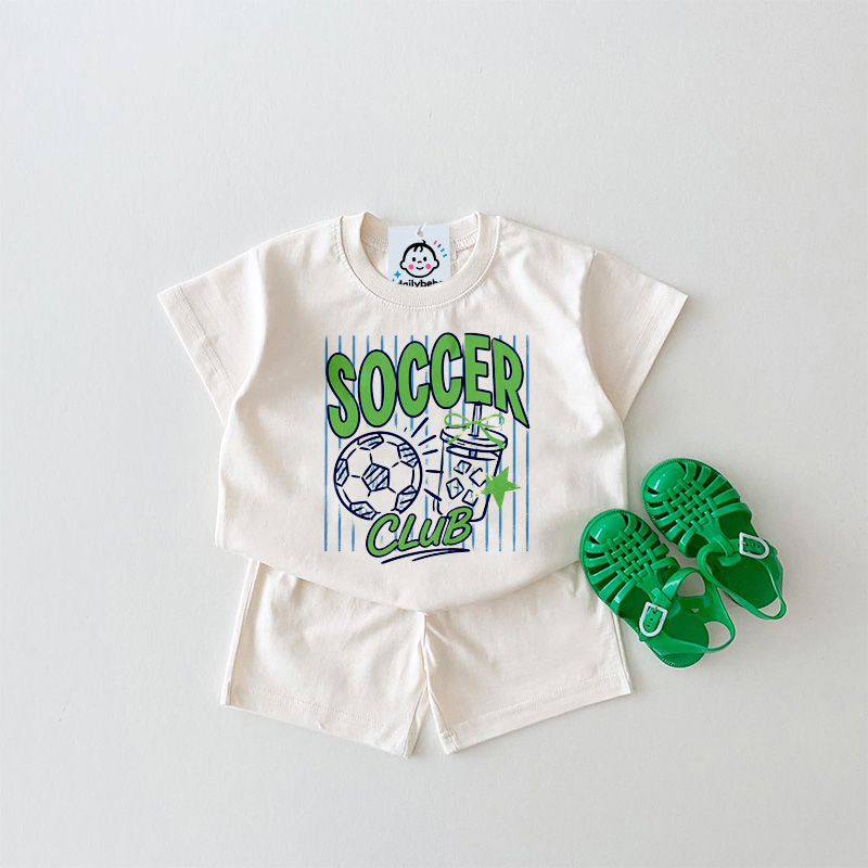 SOCCER CLUB Baby Slogan White Set 