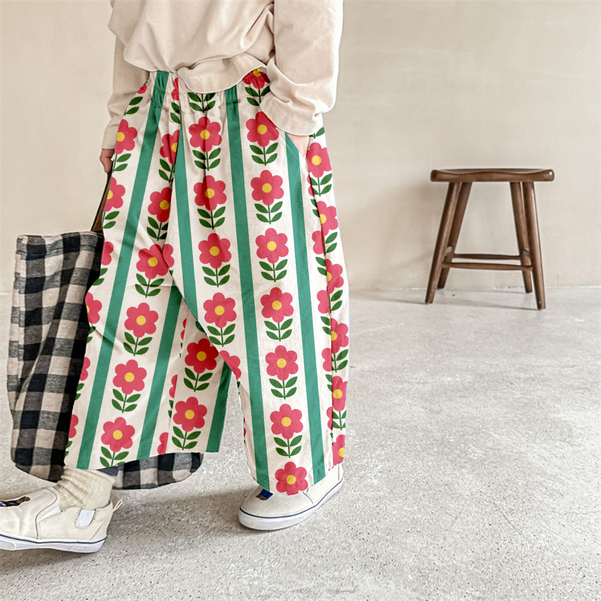 Baby & Kids Floral Stripes Print Pants
