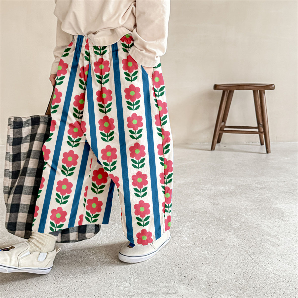 Baby & Kids Floral Stripes Print Pants