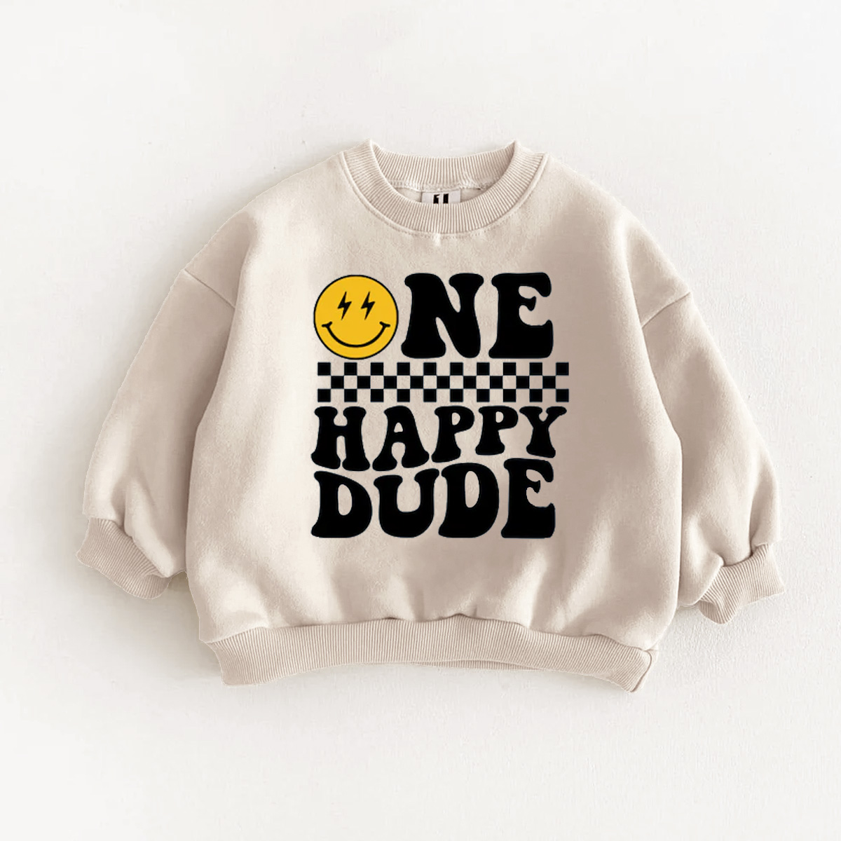 ONE HAPPY DUDE Baby Toddler Slogan Sweatshirt