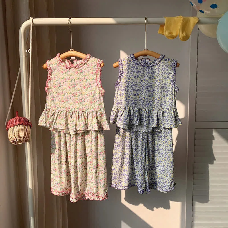 Toddler 2-Piece Loose Flower Sleeveless Set