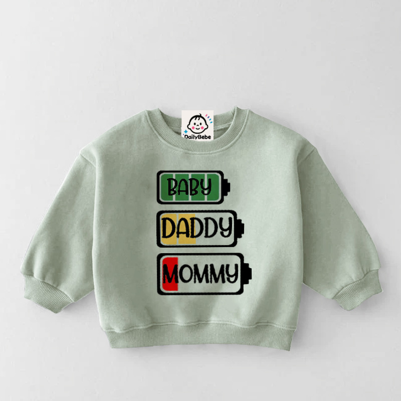 Baby & Kids Battery Battery Power of A Family Green Sweatshirt