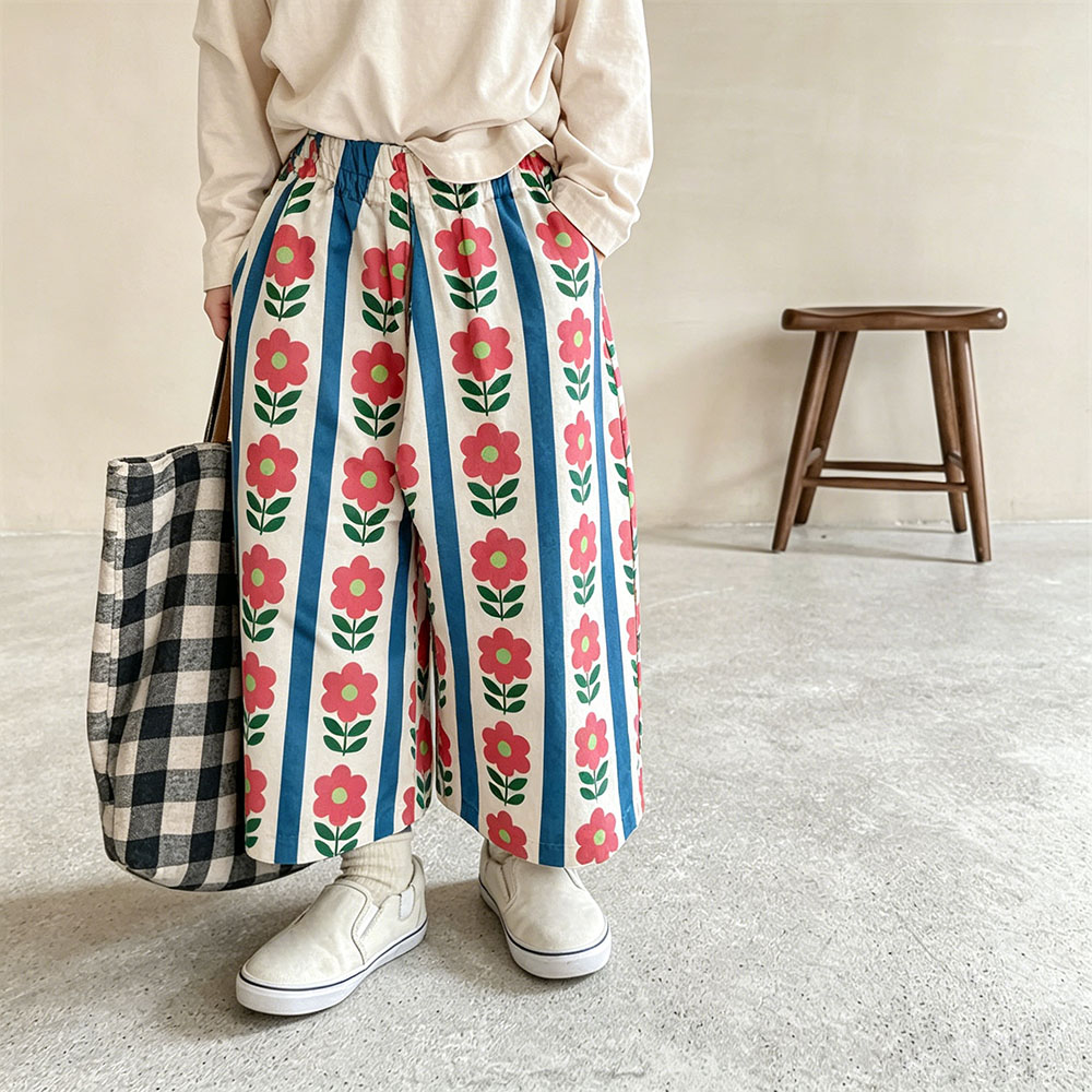 Baby & Kids Floral Stripes Print Pants