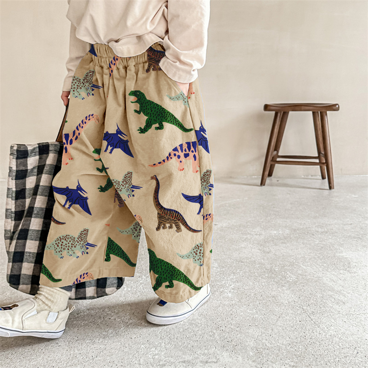 Kid Baby Dinosaur Print Casual Pants