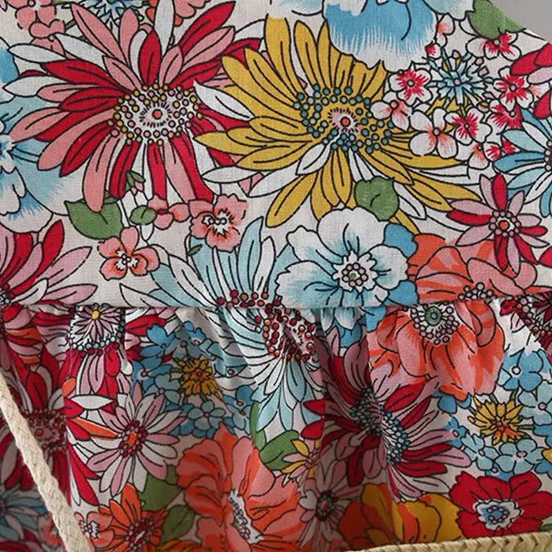 Baby Ruffled Florals Dress with Bag