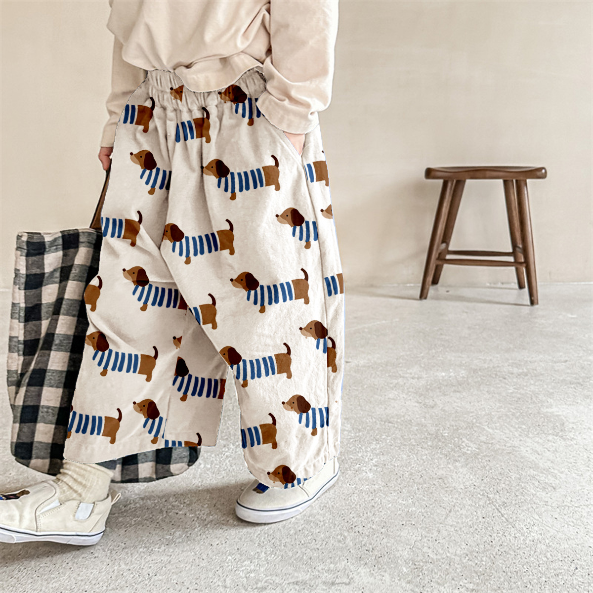 Kid Baby Dachshund Print Casual Pants